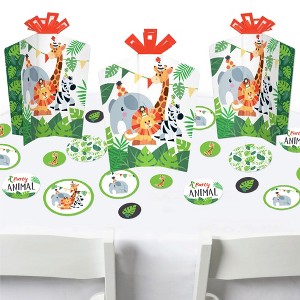 Big Dot of Happiness Jungle Party Animals - Safari Zoo Animal Birthday Party or Baby Shower Decor and Confetti - Terrific Table Centerpiece Kit 30 Ct - 1 of 4