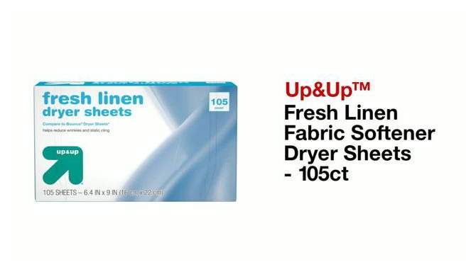 Fabric Softener Dryer Sheets - Fresh Linen - up & up™, 2 of 5, play video