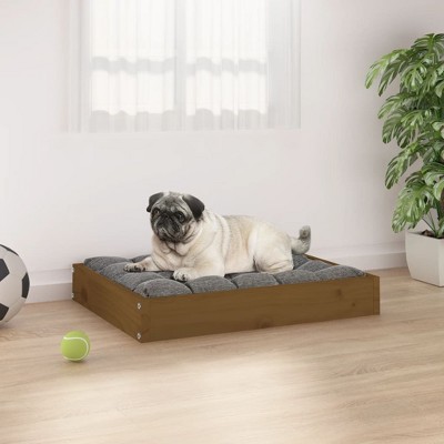 VidaXL Dog Bed Honey Brown 24.2 in.x19.3 in.x3.5 in. Solid Wood Pine