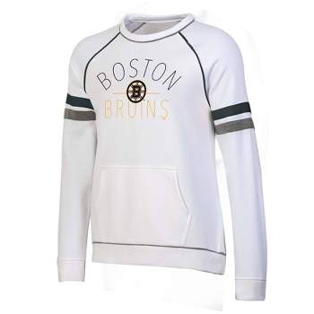 NHL Boston Bruins Women's White Fleece Crew Sweatshirt