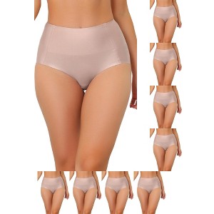 INSPIRE CHIC Women's Tummy Control Unlined High-Waisted Breathable Hipster Underwear 9 Packs - 1 of 4