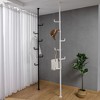 Adjustable laundry rod clothes drying rack DIY floor pull rod storage box suitable for indoor and balcony black - 3 of 4