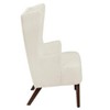 27.5"Beige Wingback Accent Chair Chenille Upholstery - 3 of 4