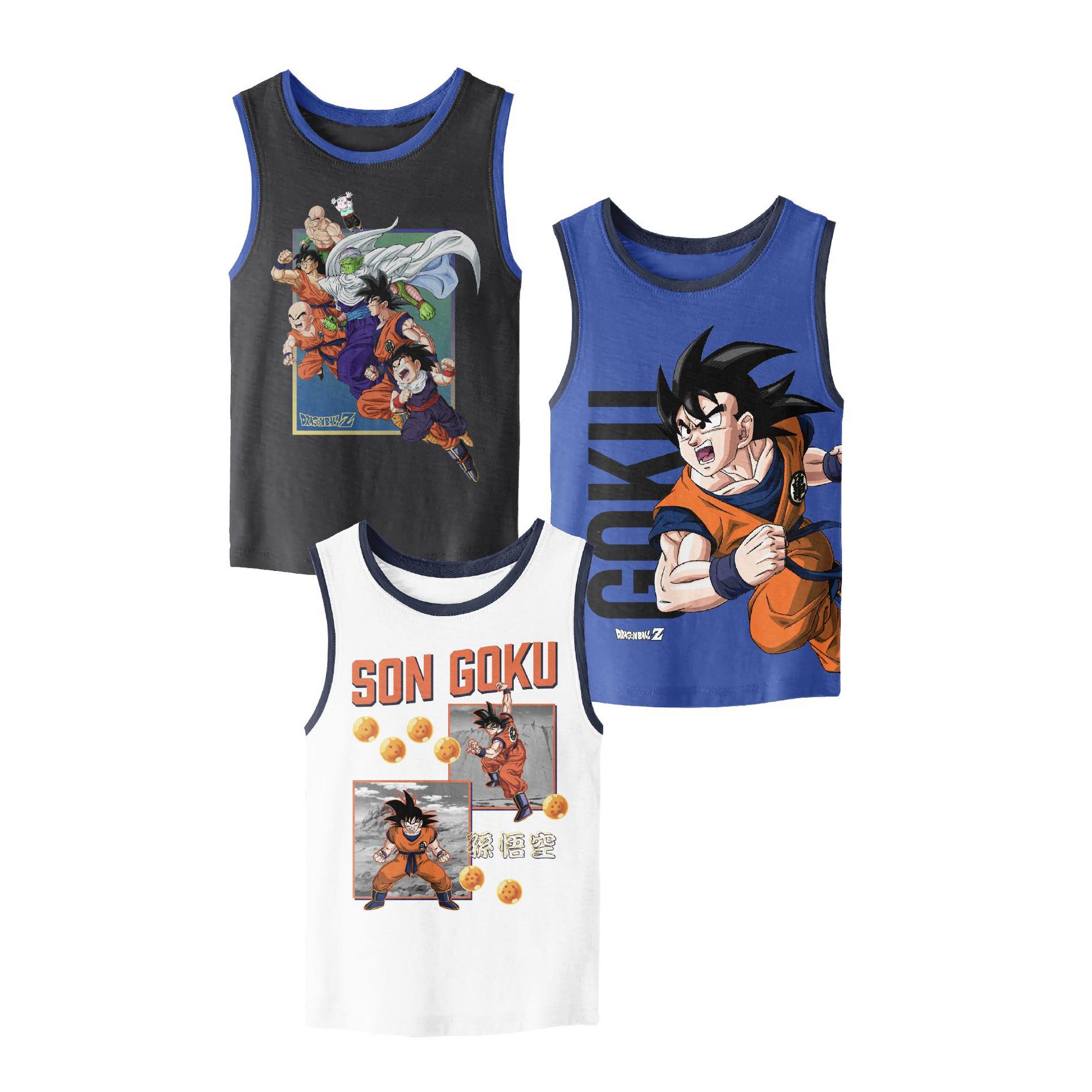 Dragon Ball Z Goku & Friends Boy's 3-Pack Tank Top Set