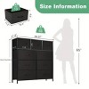 Dresser for Bedroom with 9 Fabric Drawers, Tall Chest Organizer Units for Clothing, Closet, Storage Tower with Cabinet, Metal Frame, Wooden Top - 2 of 4