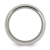 Black Bow Jewelry 8mm Titanium & CZ Brushed & Polished Beveled Standard Fit Band - 2 of 4