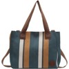 FATMOON Women's canvas shoulder bag, women's striped contrasting canvas crossbody bag, large capacity tote bag - 2 of 4