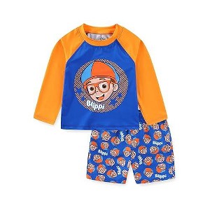 Blippi Boys UPF 50+ Rash Guard and Swim Trunks Swimsuit Set for Toddler and Big Kids - 6 - 1 of 4