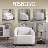 Akoasm 360 Degree Swivel PU Accent Lounge Swivel Barrel Chair With Wood Legs For Living Room, Office & Bedroom-White - 4 of 4