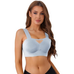 Allegra K Women's Full-Coverage Mesh Push-Up Comfort Everyday Wireless Bralettes - 1 of 4