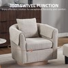 NicBex 360° Swivel Accent Chair with Ottoman Set,Chenille Barrel Armchair with Removable Back Pillow,2 Armrest Covers for Living Room,Bedroom - 2 of 4