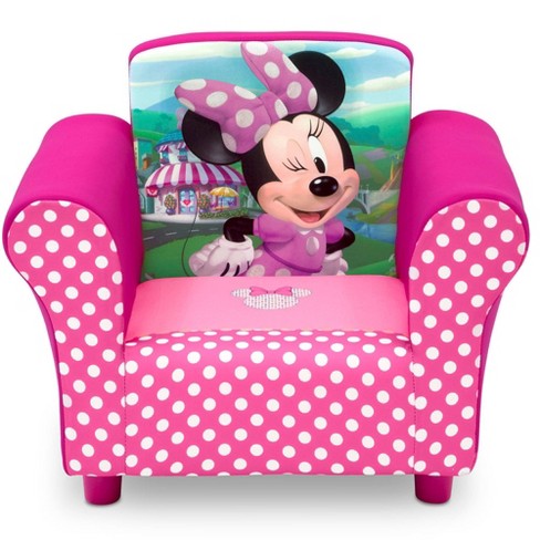 Disney Minnie Mouse Upholstered Chair, Minnie Mouse Recliner Chair With Cup Holder