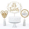 Big Dot of Happiness It's Twins - Gold Twins Baby Shower Centerpiece Sticks - Table Toppers - Set of 15 - 3 of 4