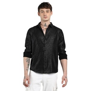 Campus Sutra Men Men's Onyx Black Pavement Shirt - 1 of 4