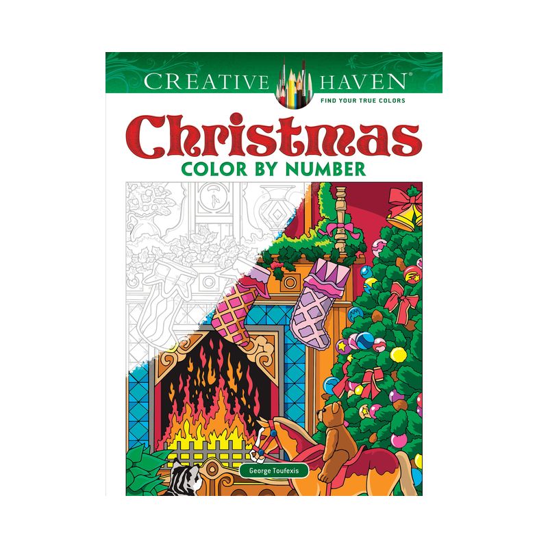 Creative Haven Christmas Color by Number - (Adult Coloring Books: Christmas) by  George Toufexis (Paperback), 1 of 2