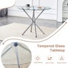 ModernLuxe Round Dining Table Glass Dinner Table Kitchen Table Dinette Table with Ring-shaped Gathered Metal Legs - 2 of 4