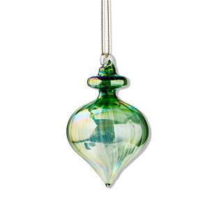 TAG Iridescent Optic Glass Ornament Green - 1 of 1