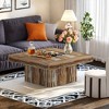 NicBex 35.43" W Square Wood Coffee Table Center Dining Table with LED Lights for Living Room - 2 of 4