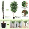 Artificial Ficus Tree, Lush Faux Plant with Black Pot, 2-Trunk Fake Indoor Outdoor Decor - 4 of 4
