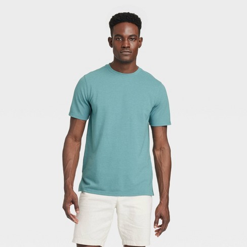 Men's Regular Fit Long Sleeve Crewneck T-shirt - Goodfellow & Co™ Aqua  Green S : Target