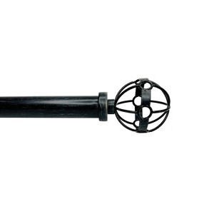 Versailles Esencial Atlas Steel Heavy Duty Curtain Rod Set for Windows Antique Black - 1 of 4