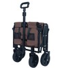NAYSAYE Expandable Dual Layer Folding Wagon Cart with Extra Storage Utility Trolley with 225 lbs Load Capacity, Brown, 17.9"*9.4"*26.2" - 2 of 4