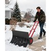 Heavy Duty Snow Shovel with Wheels, Steel Dual Handle Push Snow Pusher Shovel, 5-Position Angle & Height Adjustable Handle, Sidewalk Yard Snow Plow - 4 of 4