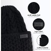 Nicole Miller Women's Winter Cable Knit Beanie Hat  & Arm Warmer Sleeves, Gift Set for Women (Black) - 3 of 4