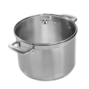 Chantal Induction 21 Steel 8 qt. Stock Pot w/ Glass Lid and Steamer Insert - 1 of 4