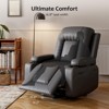 Large Power Lift Recliner Chair for Elderly, Faux Leather Reclining Sofa w/ Heat, Massage, Side Pocket & Cup Holder for Living Room,21" width - 3 of 4