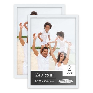 PosterPalooza | Pack of 2 Matte White Picture Frames | Solid Wood | UV-Resistant Acrylic | Easy Gallery Wall - 1 of 4