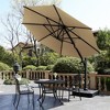 TiramisuBest 9ft Ruffled Patio Umbrella with Push Button Tilt, Crank, Tassles & 8 Ribs for Garden, Deck - Dark Gray - 2 of 4