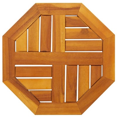 vidaXL Table Top - Octagonal Solid Wood Acacia Top 15.7"x15.7"x0.8" - Brown Wooden Dining Surface - Indoor/Outdoor Use