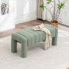 SEYNAR Modern Glam Teddy Velvet Fabric Rectangle Ottoman - 3 of 4