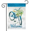 Spring Bike Welcome Burlap Garden Flag Floral 18" x 12.5" Briarwood Lane - 2 of 4