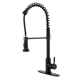 Stainless Steel Single Handle Pull-Down Kitchen Faucet with Commercial Style, Ideal for Laundry Bar and Camper Use - 1 of 4