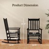 Outdoor Rocking Chair, Patio Rocking Chair with Smooth Curves, High Density Wooden Rockers for Lawn Garden Porch, Supports Up to 350lbs - 3 of 4