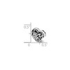 Black Bow Jewelry Sterling Silver Asymmetrical Cutout Hearts Bead Charm - 3 of 4