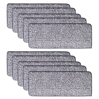 iMountek "10-Pack Microfiber Mop Pads - Reusable Washable Flat Mop Replacement Heads for Wet/Dry Cleaning" Grey