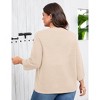 Plus Size Open Front Knit Cardigan 3/4 Sleeve Lightweight Breathable Casual Sweater Cardigan - 2 of 4