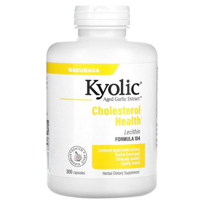 Kyolic Aged Garlic Extract™, Cholesterol Health, Formula 104, 300 Capsules