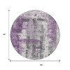 Purple And Ivory Abstract Washable Indoor Outdoor Area Rug - 3 of 4