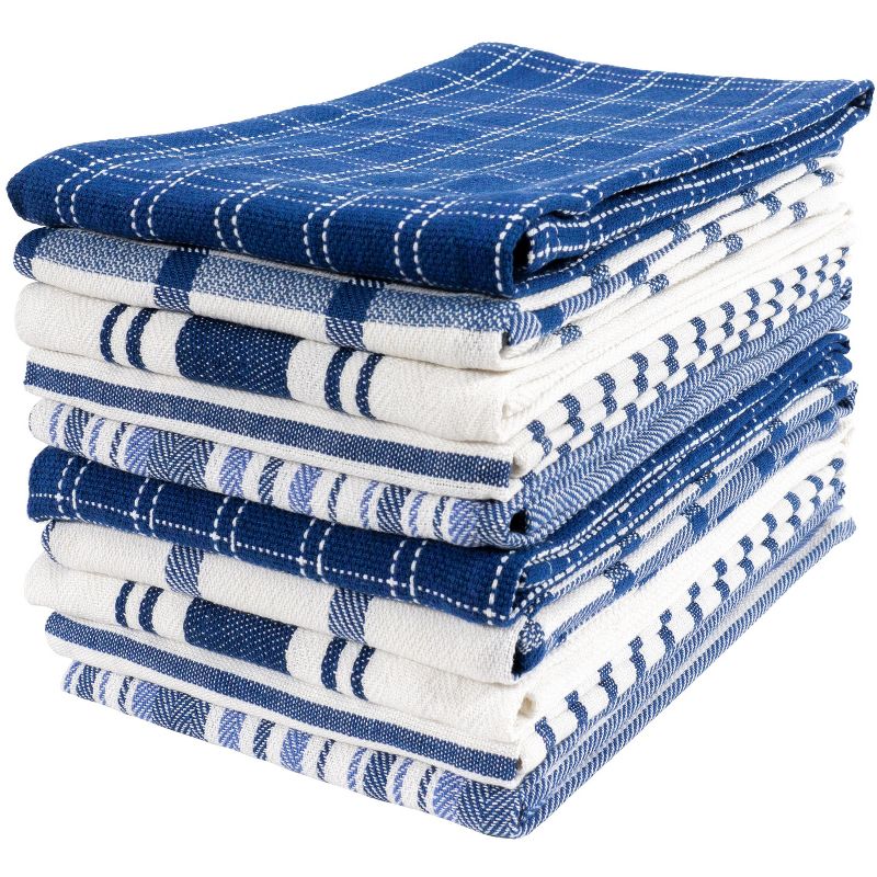 KAF Home Assorted Flat Kitchen Towels | Set of 10 Dish Towels, 100% Cotton - 18 x 28 inches | Ultra Absorbent Soft Kitchen Tea Towels, 1 of 8