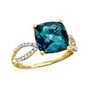 Ross-Simons 4.90 Carat London Blue Topaz and .11 ct. t.w. Diamond Ring in 14kt Yellow Gold - 4 of 4