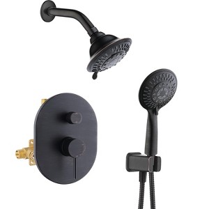BRIGHT SHOWERS Shower Faucet Set, Rainfall Shower Head & Handheld Combo, Valve and Trim Kit, Complete Shower Fixtures for Bathroom - 1 of 4