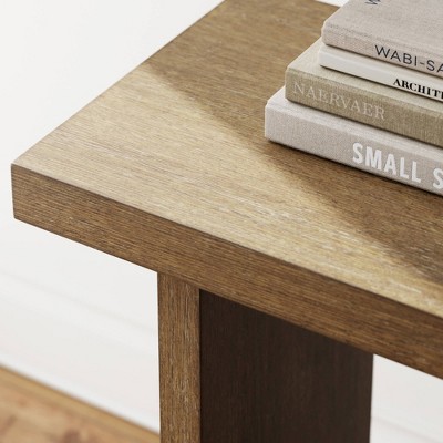 Virgo Light Brown Wood Console Table with Storage