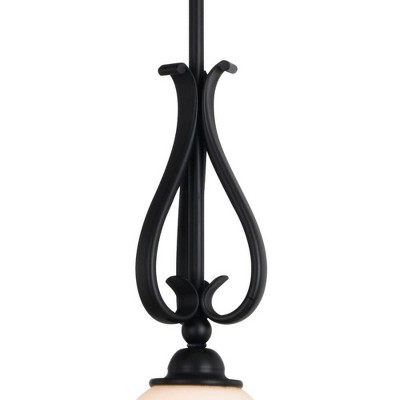 Monrovia Oil Rubbed Bronze Mini Pendant with Etched White Glass