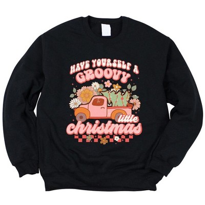 Simply Sage Market Women's Graphic Sweatshirt Groovy Little Christmas Truck