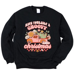 Simply Sage Market Women's Graphic Sweatshirt Groovy Little Christmas Truck - 1 of 4