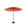 10FT Outdoor Aluminium 3 Tier Polyester Auto Tilt Umbrella,Patio Umbrella With 8 Steel Ribs,Pool Deck Umbrella,Base Not Included-Coolbibila - 3 of 4